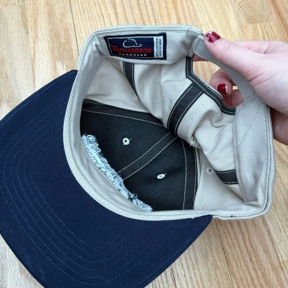 Vintage New Holland Credit Company Canvas Tan Hat Blue